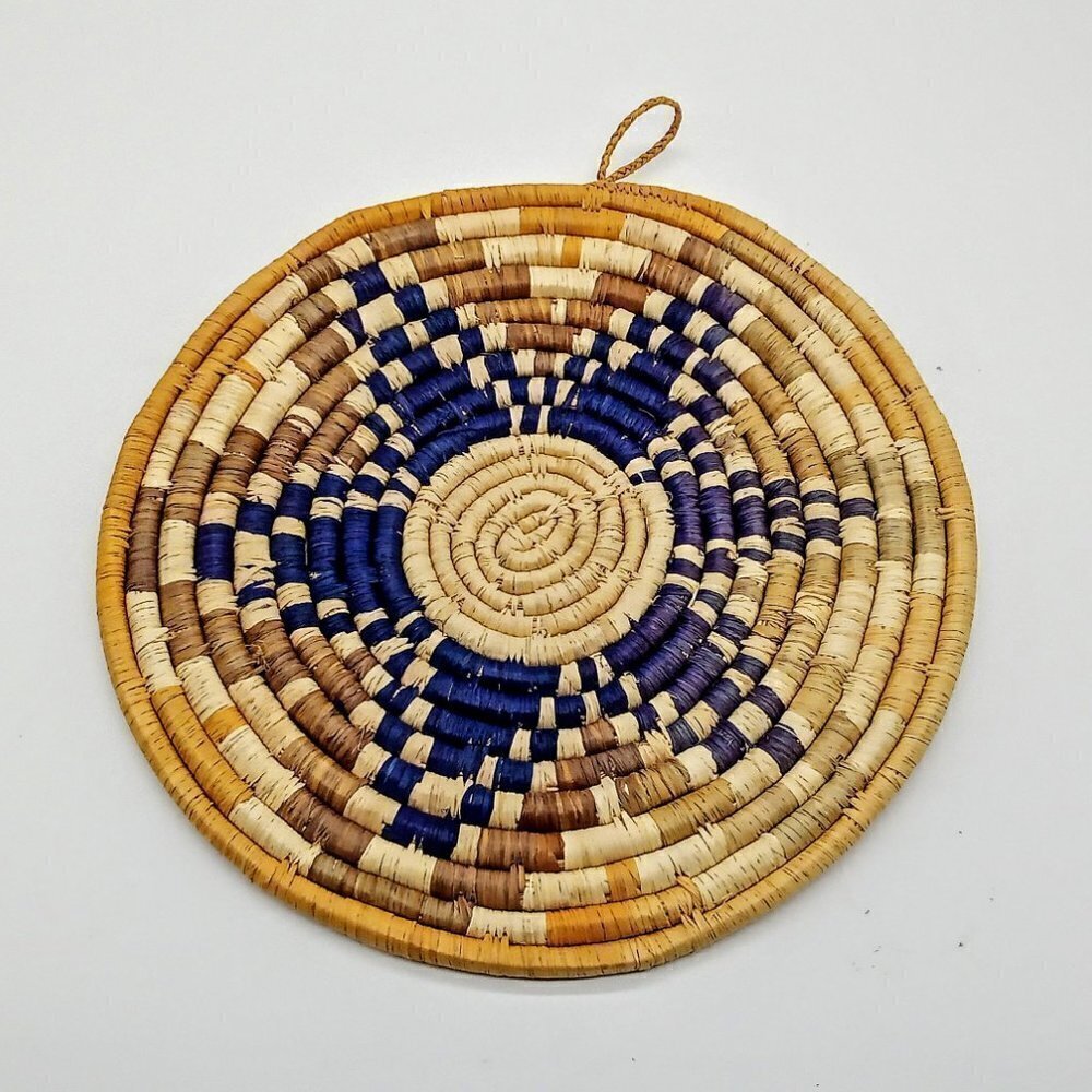 Golden Yellow & Navy Blue Woven Star Wall Hanging